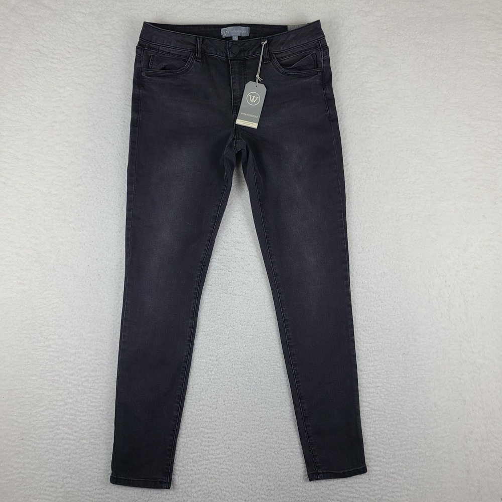 Wit & Wisdom Jeans Womens 8 Gray Contemporary Jegging Dark Wash Denim NWT NEW
